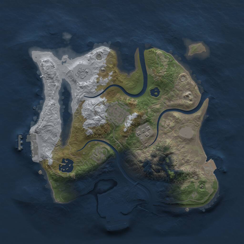 Rust Map: Procedural Map, Size: 2500, Seed: 968196529, 8 Monuments