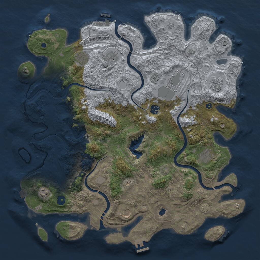 Rust Map: Procedural Map, Size: 4250, Seed: 1045504506, 15 Monuments