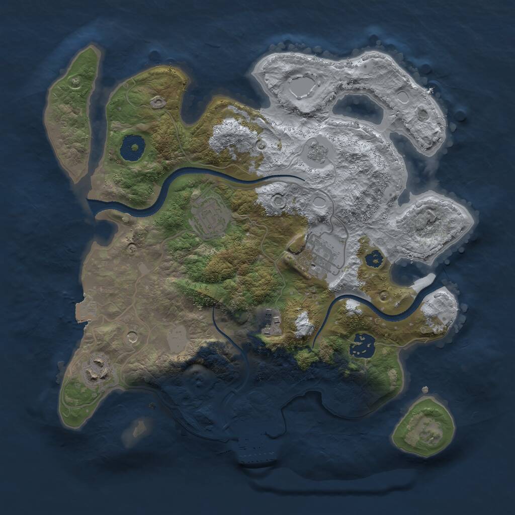 Rust Map: Procedural Map, Size: 3000, Seed: 847362, 9 Monuments