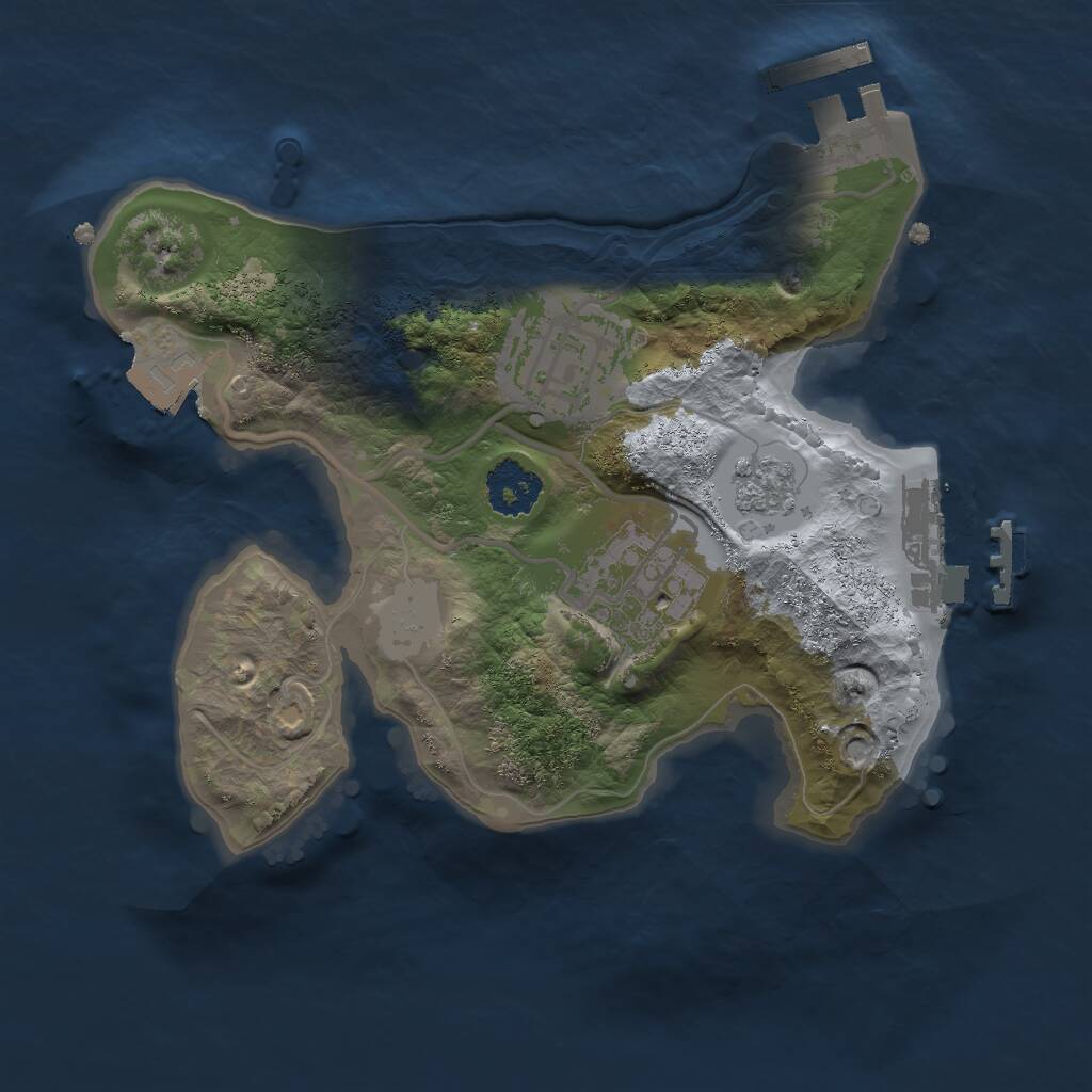 Rust Map: Procedural Map, Size: 2000, Seed: 366035773, 6 Monuments