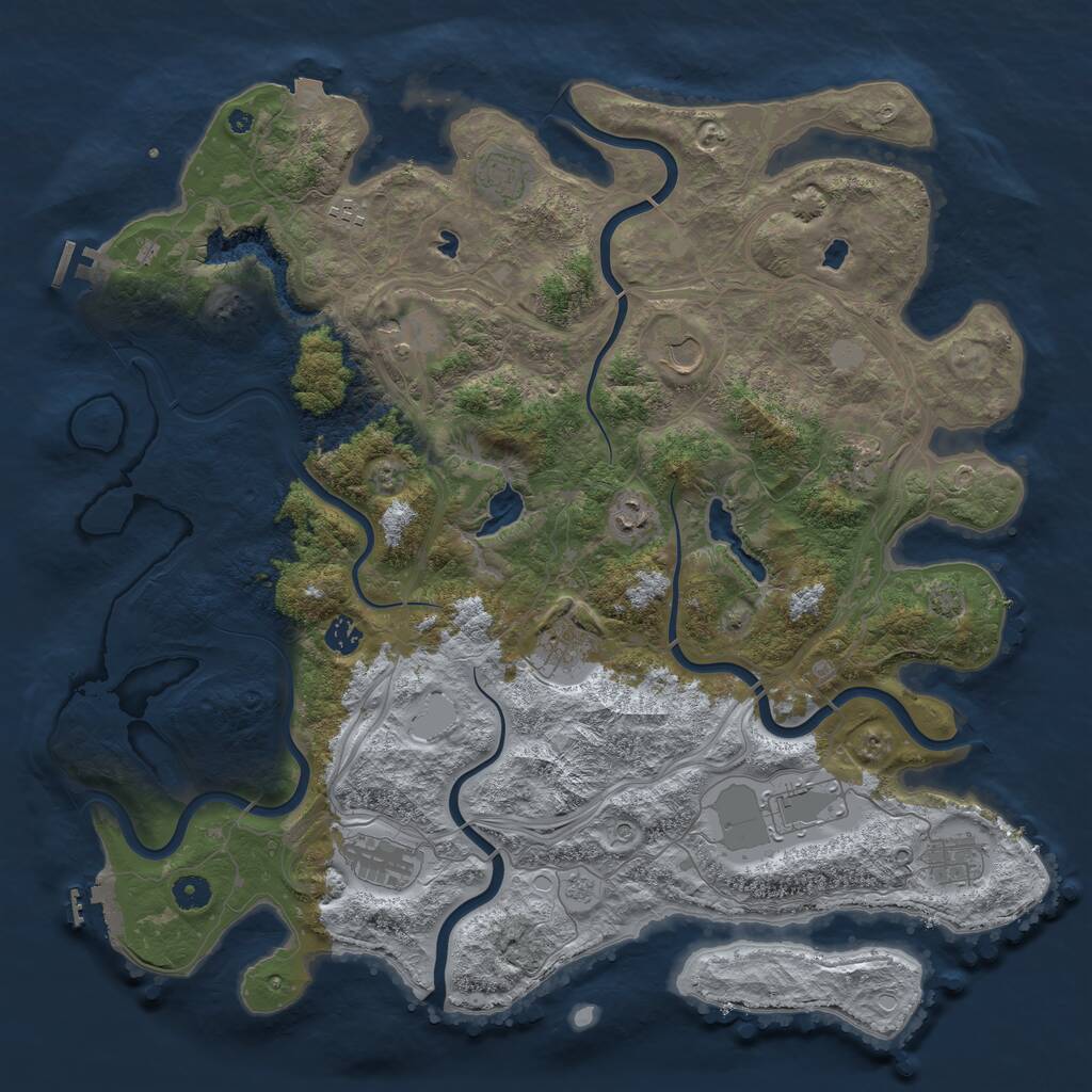 Rust Map: Procedural Map, Size: 4500, Seed: 894369435, 17 Monuments