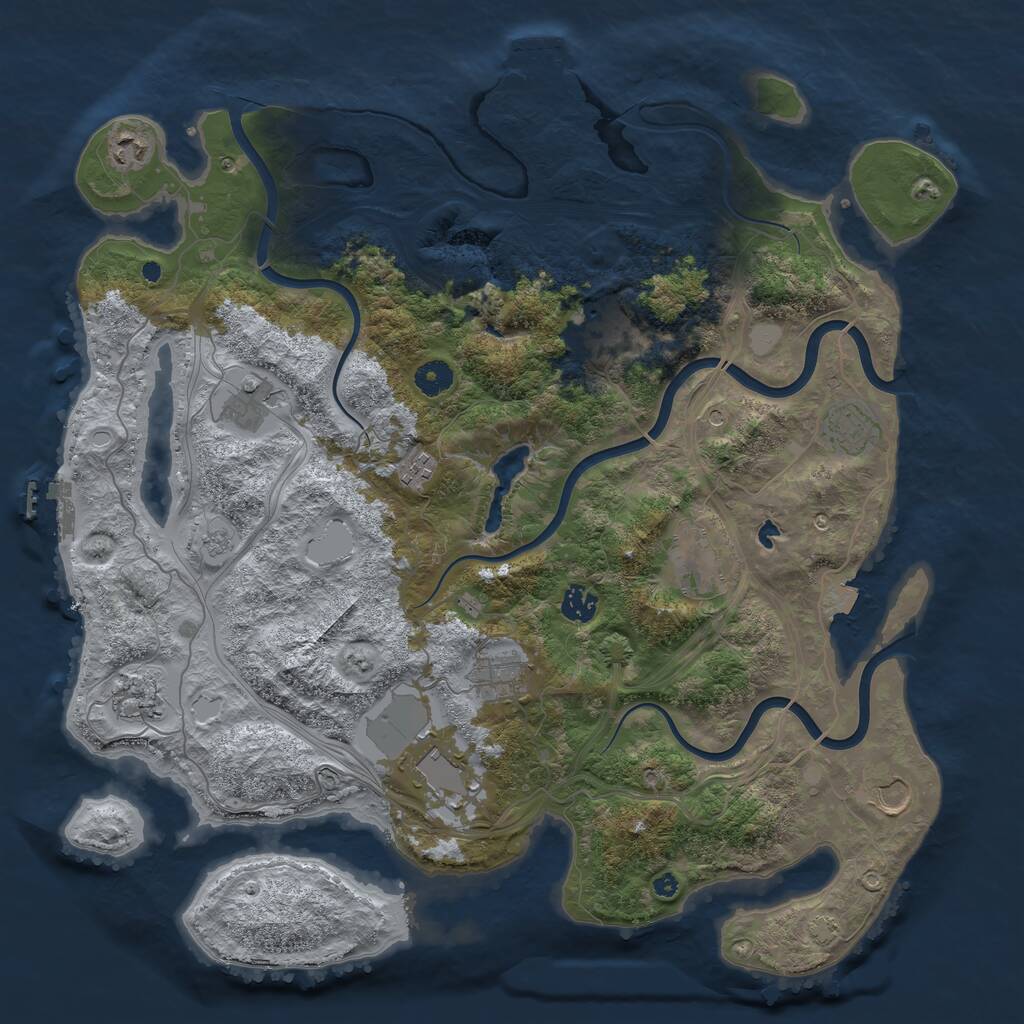 Rust Map: Procedural Map, Size: 4250, Seed: 21804, 17 Monuments
