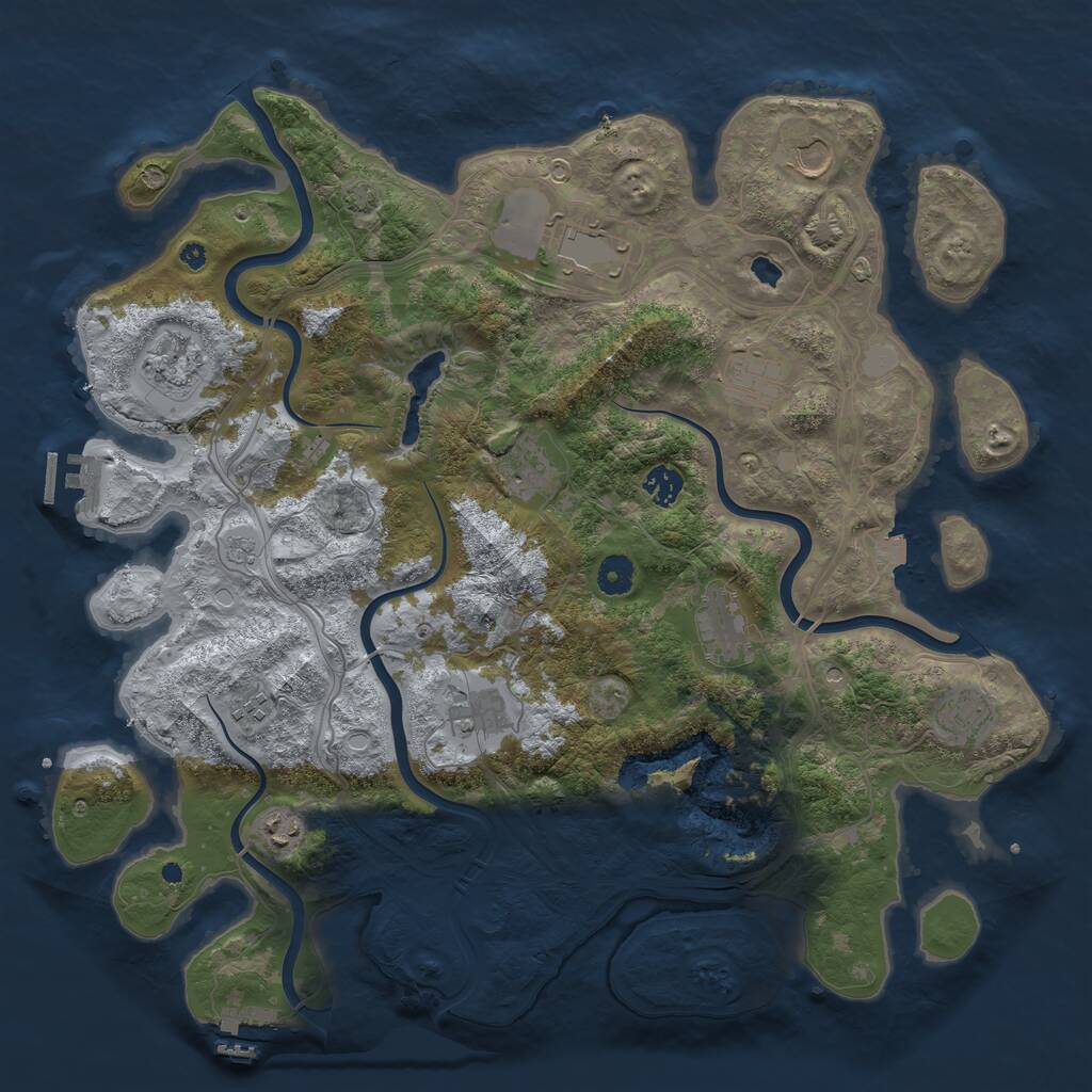 Rust Map: Procedural Map, Size: 4250, Seed: 2114800804, 17 Monuments