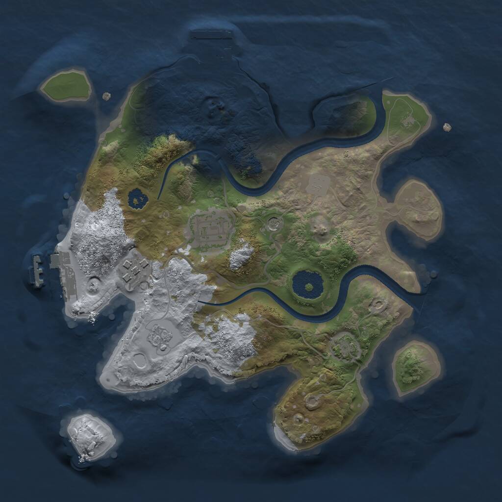 Rust Map: Procedural Map, Size: 2500, Seed: 1627338320, 8 Monuments