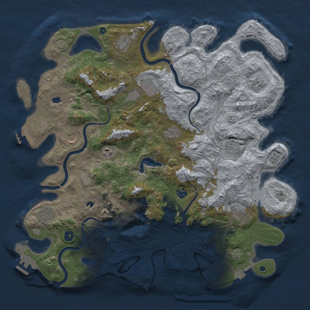 Rust Map: Procedural Map, Size: 4500, Seed: 881958967, 17 Monuments