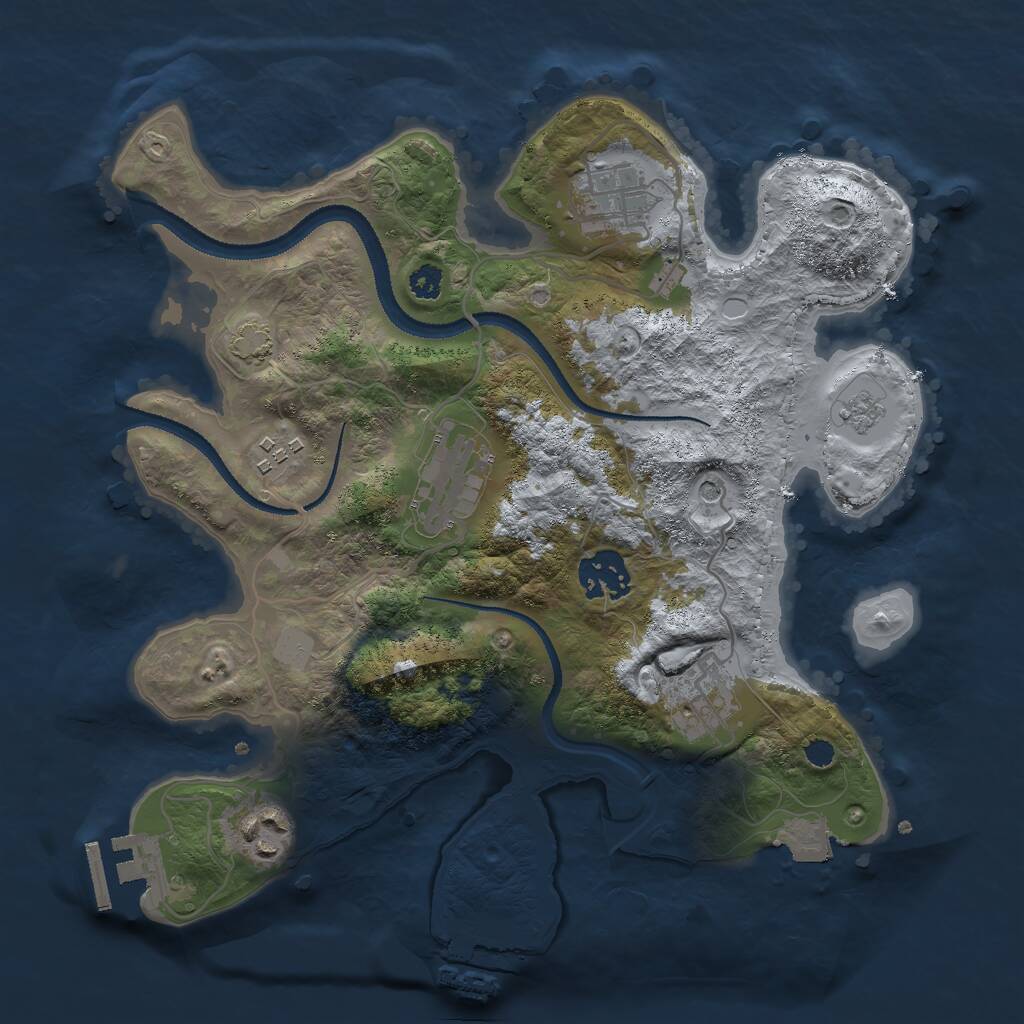 Rust Map: Procedural Map, Size: 3000, Seed: 1137066, 12 Monuments