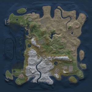 Thumbnail Rust Map: Procedural Map, Size: 4000, Seed: 39213190, 17 Monuments