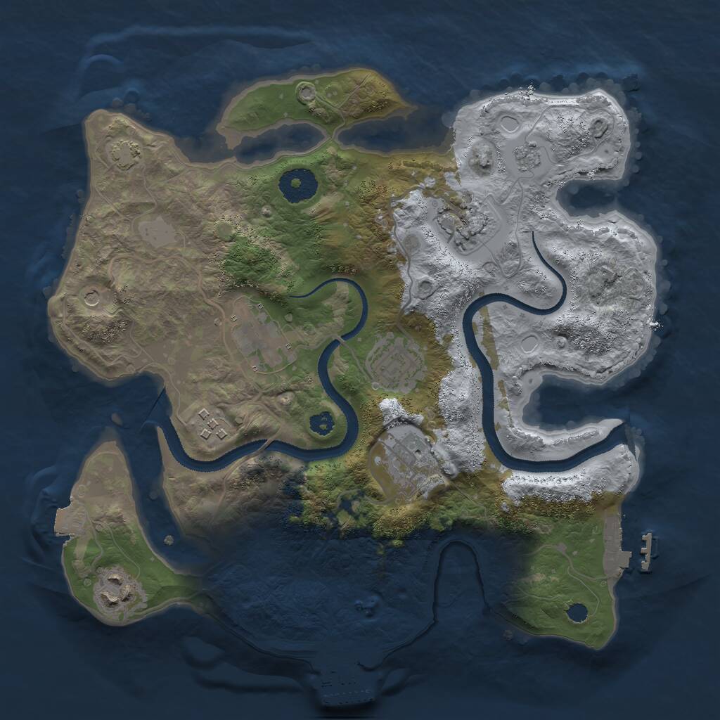 Rust Map: Procedural Map, Size: 3000, Seed: 1895738567, 12 Monuments