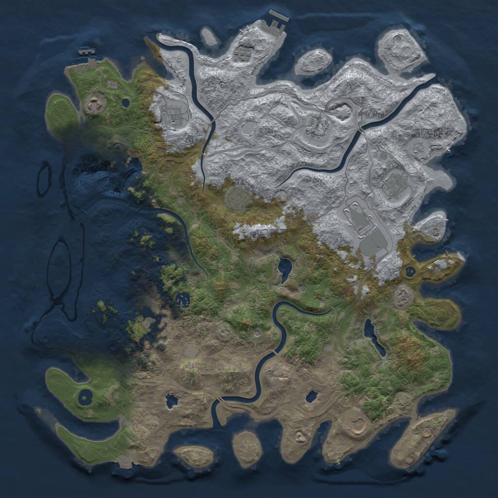 Rust Map: Procedural Map, Size: 4750, Seed: 641751226, 16 Monuments