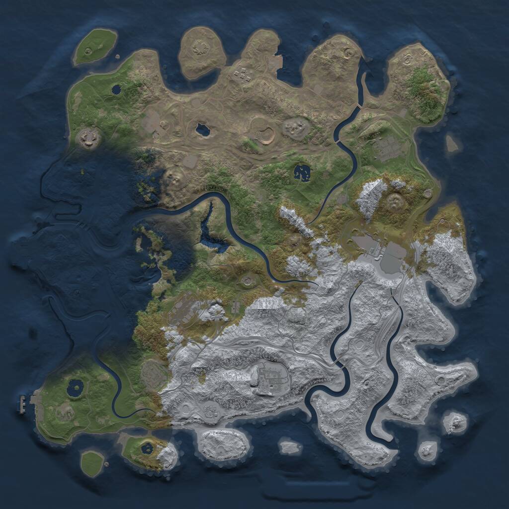 Rust Map: Procedural Map, Size: 4400, Seed: 481981, 16 Monuments