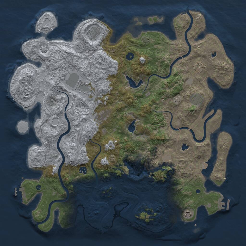 Rust Map: Procedural Map, Size: 4700, Seed: 93703327, 15 Monuments