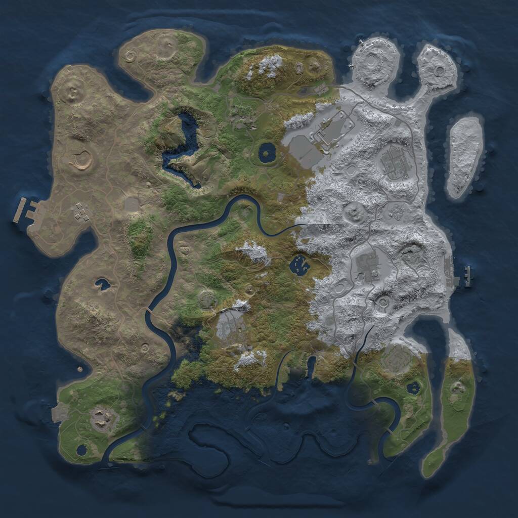 Rust Map: Procedural Map, Size: 4000, Seed: 231810193, 16 Monuments