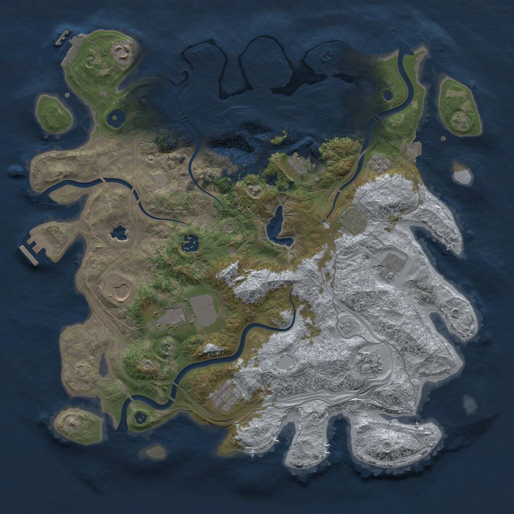 Rust Map: Procedural Map, Size: 4250, Seed: 596898292, 16 Monuments