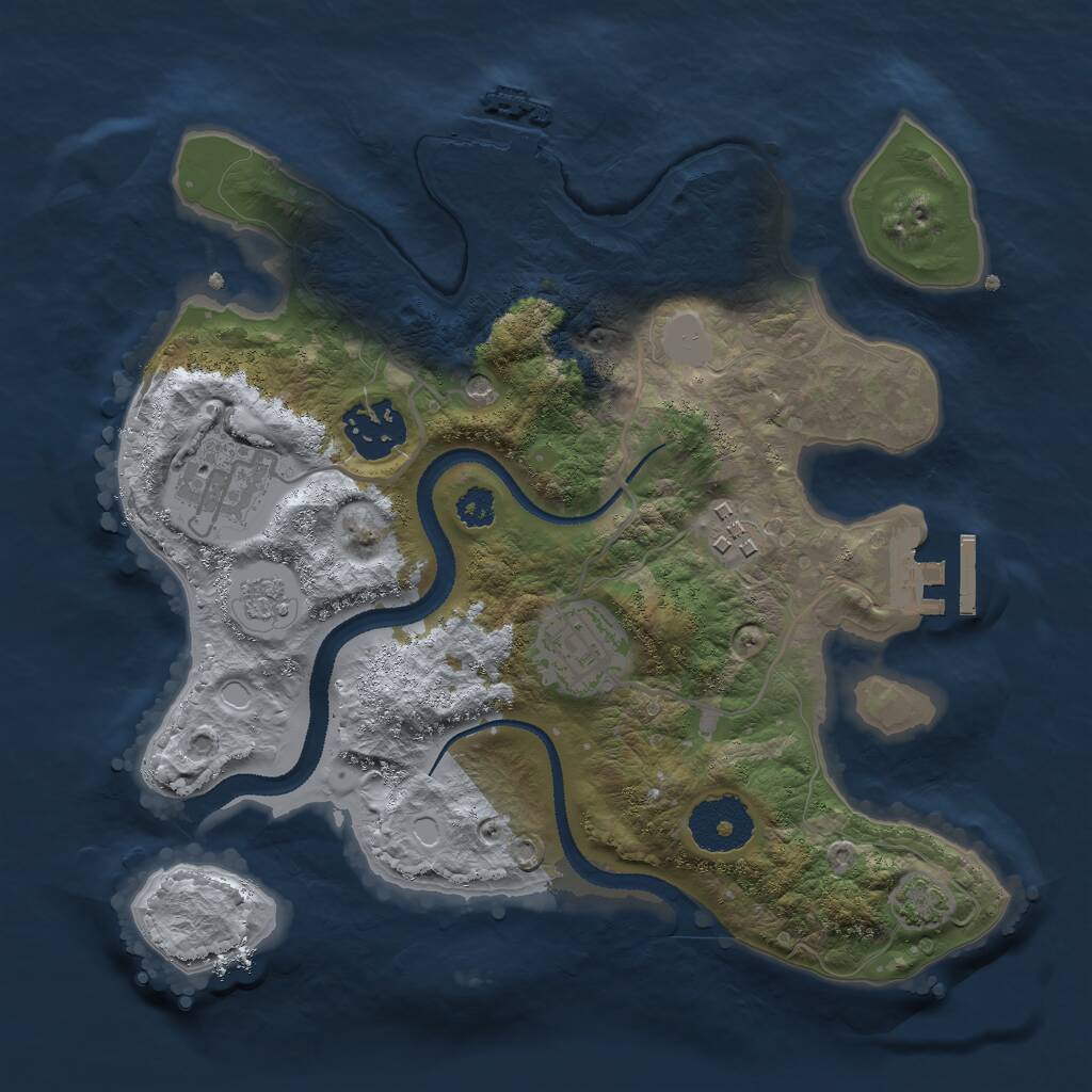 Rust Map: Procedural Map, Size: 2750, Seed: 87584, 10 Monuments