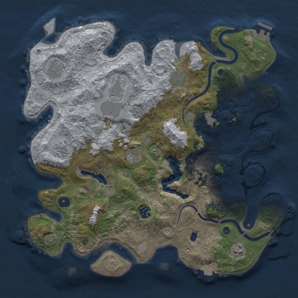 Rust Map: Procedural Map, Size: 4000, Seed: 1441407285, 15 Monuments