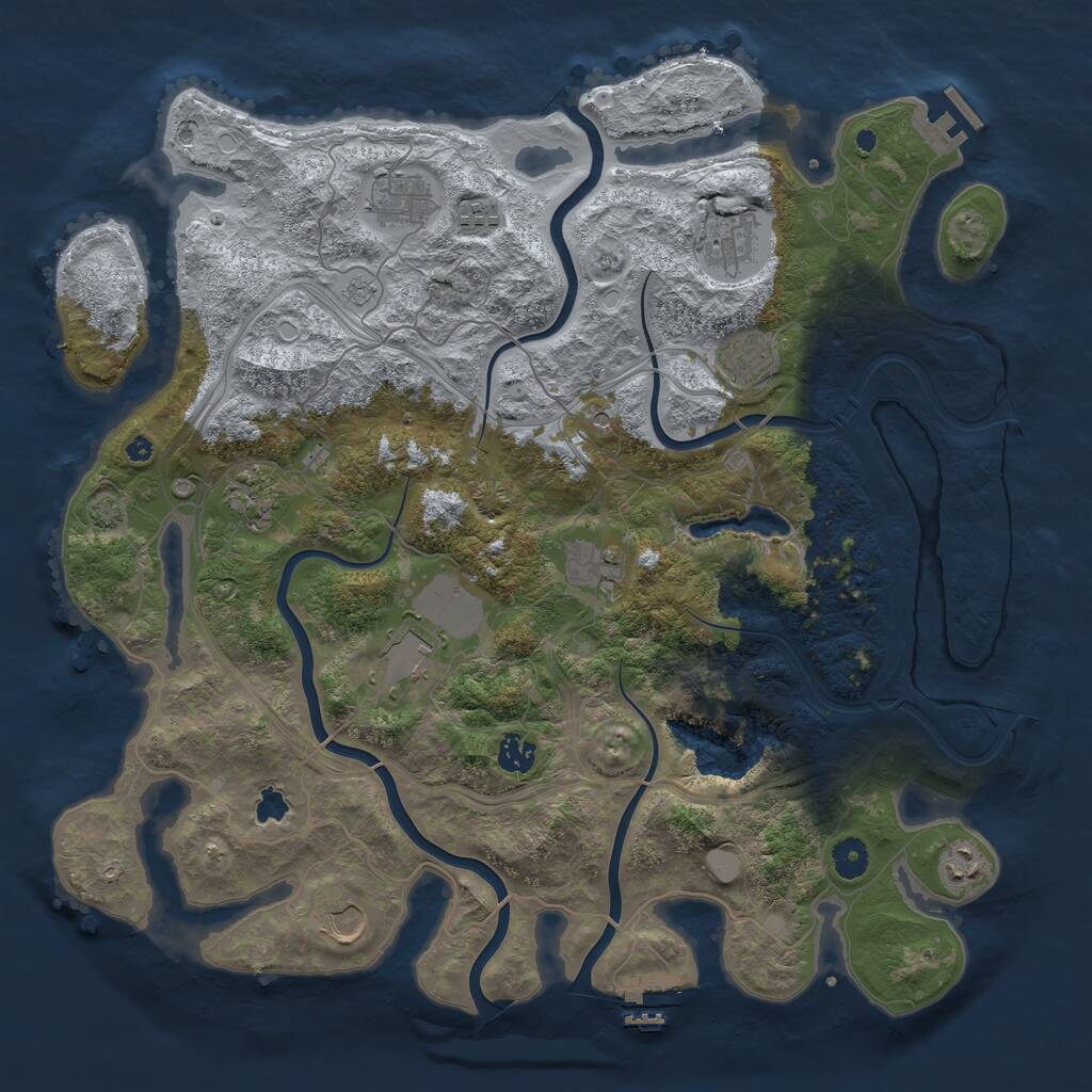 Rust Map: Procedural Map, Size: 4250, Seed: 1365047817, 16 Monuments