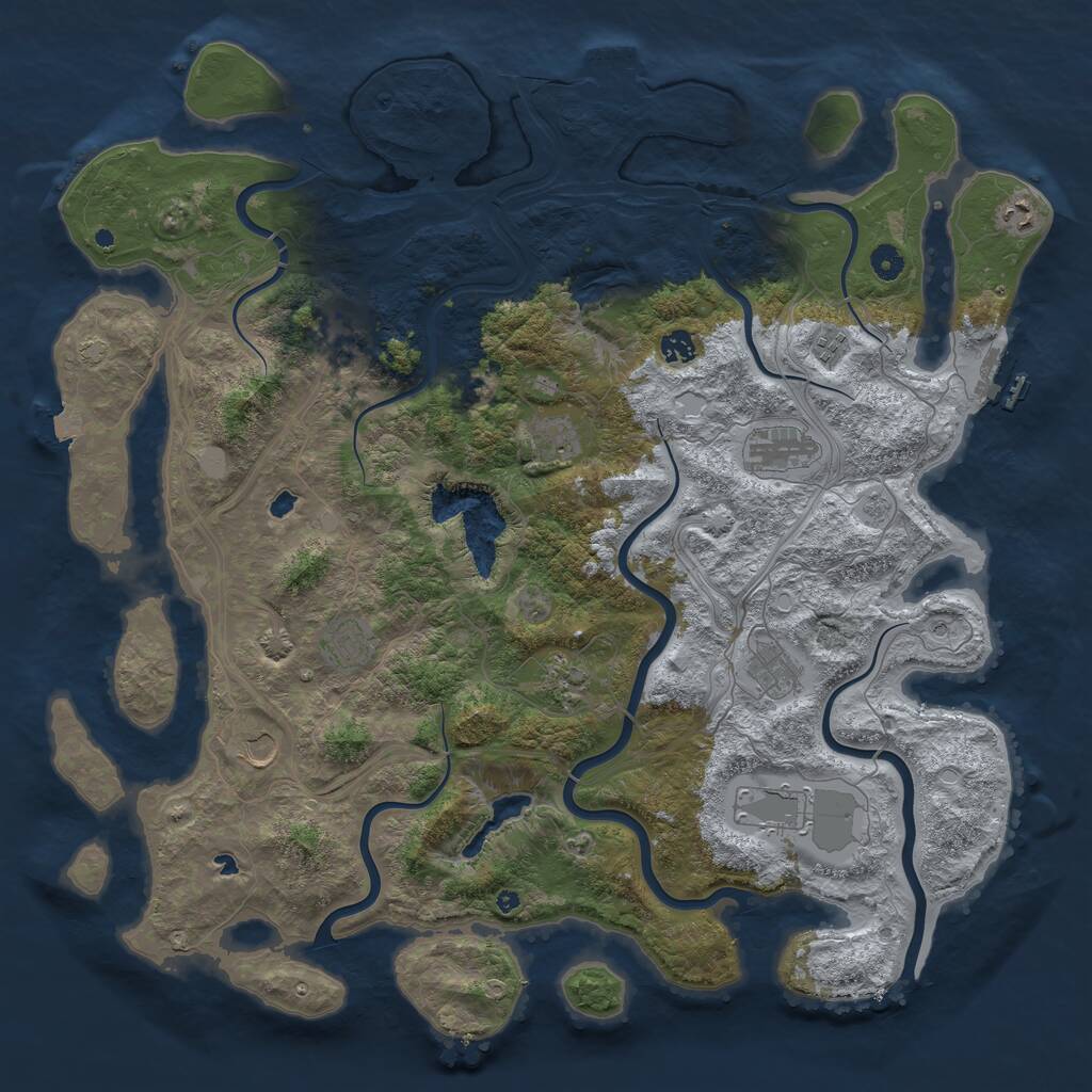Rust Map: Procedural Map, Size: 4800, Seed: 591763921, 17 Monuments