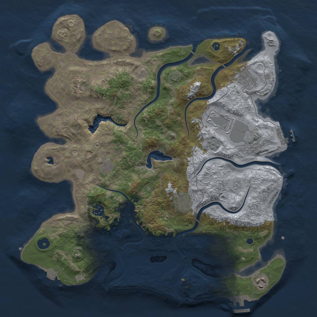 Rust Map: Procedural Map, Size: 4020, Seed: 939089028, 14 Monuments