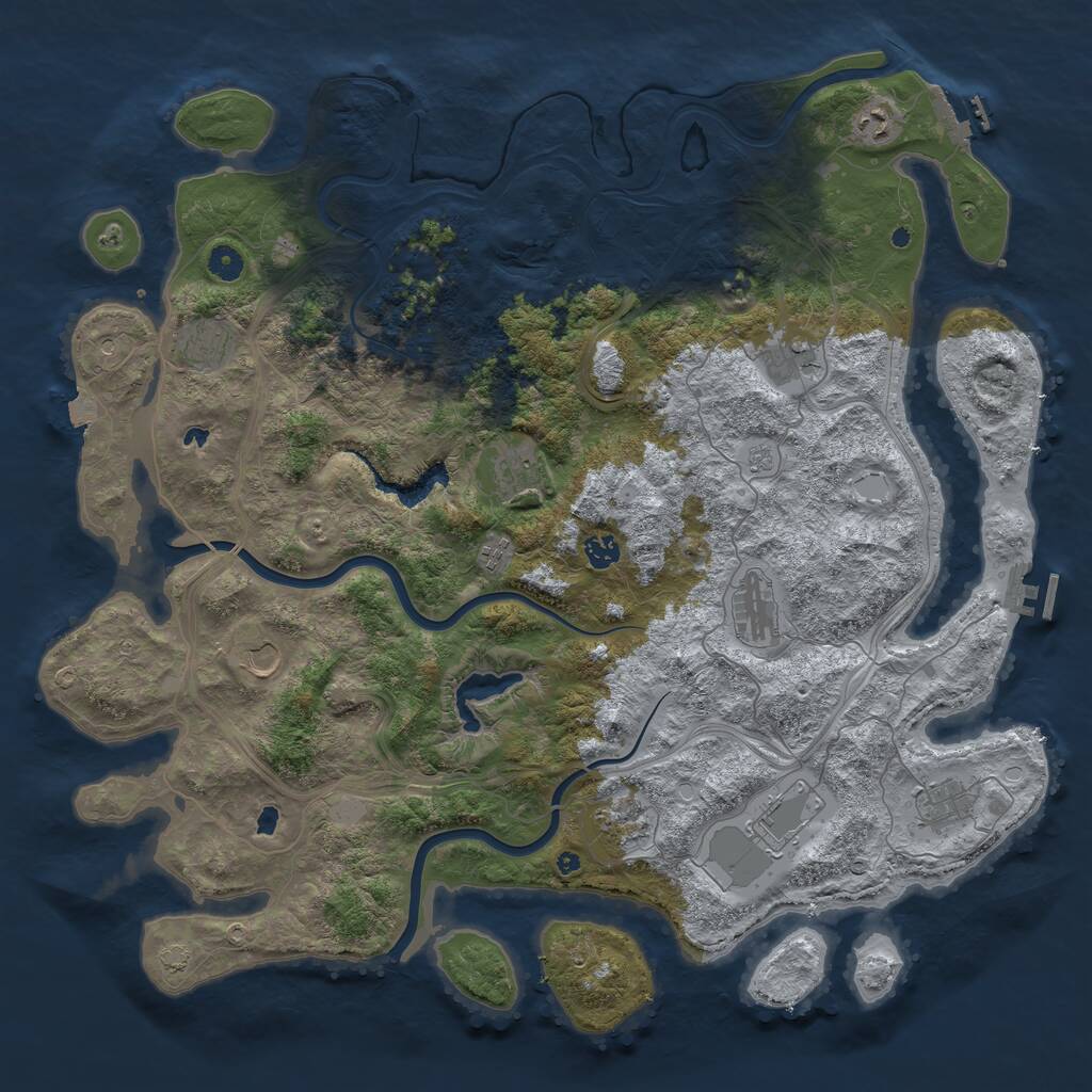 Rust Map: Procedural Map, Size: 4750, Seed: 1894224803, 17 Monuments