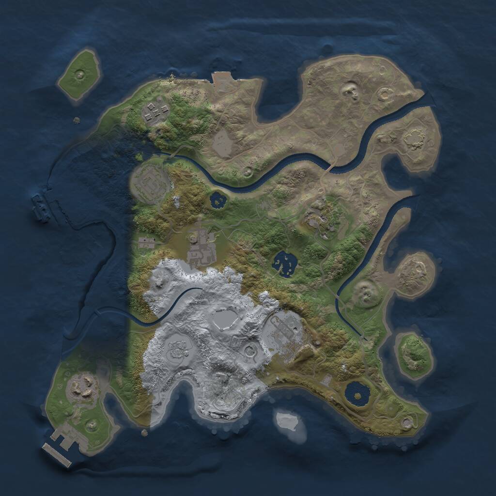 Rust Map: Procedural Map, Size: 3000, Seed: 859971626, 13 Monuments