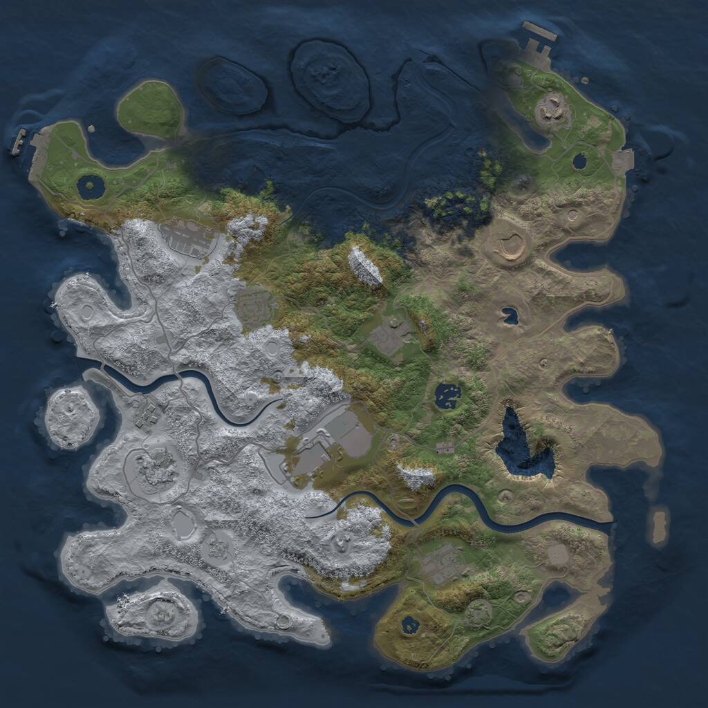 Rust Map: Procedural Map, Size: 4000, Seed: 194371669, 16 Monuments