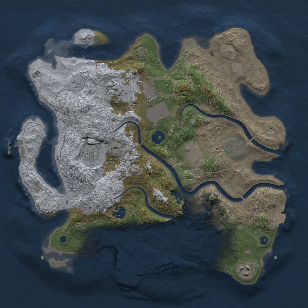 Rust Map: Procedural Map, Size: 3600, Seed: 16895, 14 Monuments