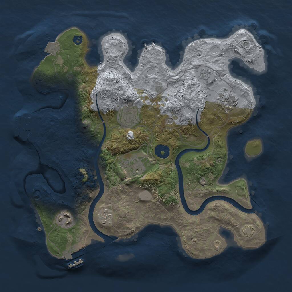 Rust Map: Procedural Map, Size: 3000, Seed: 481239, 11 Monuments