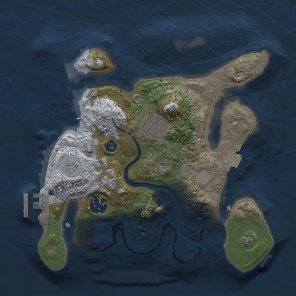 Rust Map: Procedural Map, Size: 2500, Seed: 1099159105, 6 Monuments