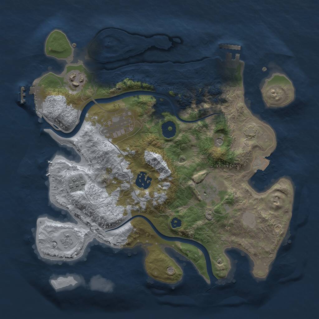 Rust Map: Procedural Map, Size: 3000, Seed: 313555005, 11 Monuments