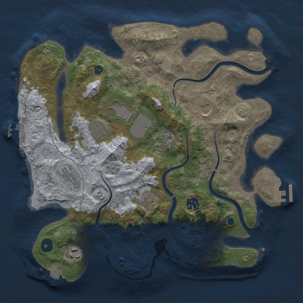 Rust Map: Procedural Map, Size: 3500, Seed: 1680815247, 14 Monuments