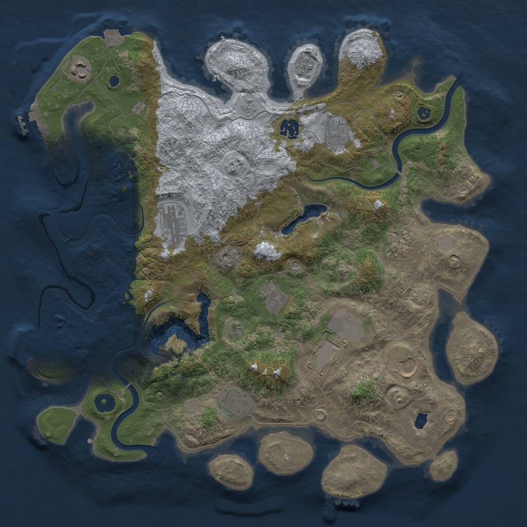 Rust Map: Procedural Map, Size: 4000, Seed: 1788413709, 16 Monuments