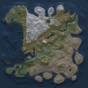 Thumbnail Rust Map: Procedural Map, Size: 4000, Seed: 1788413709, 16 Monuments