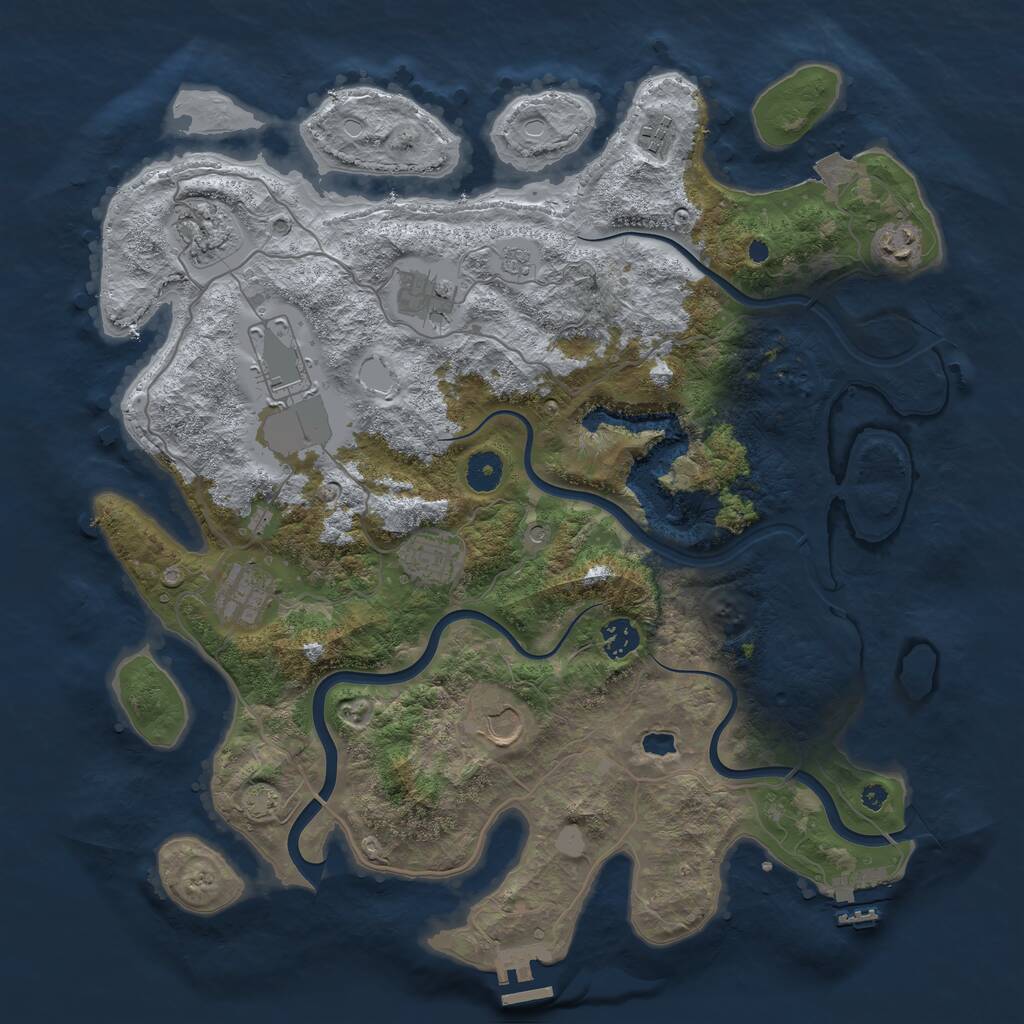 Rust Map: Procedural Map, Size: 4000, Seed: 2117261920, 15 Monuments