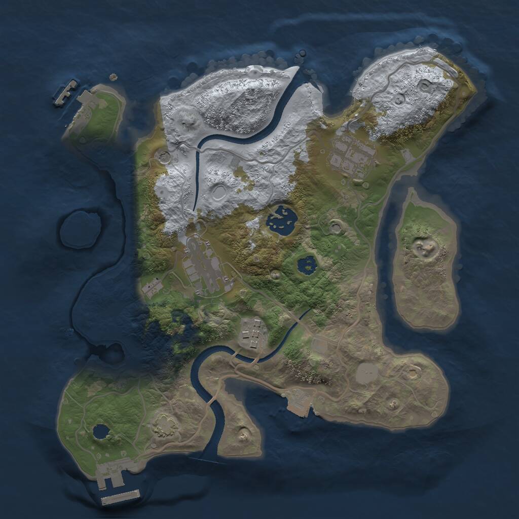 Rust Map: Procedural Map, Size: 2700, Seed: 1900279240, 9 Monuments