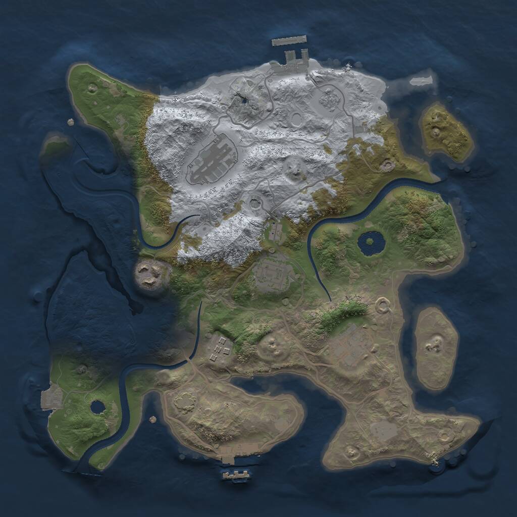 Rust Map: Procedural Map, Size: 3000, Seed: 1539641833, 11 Monuments