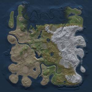 Thumbnail Rust Map: Procedural Map, Size: 4000, Seed: 19645, 16 Monuments