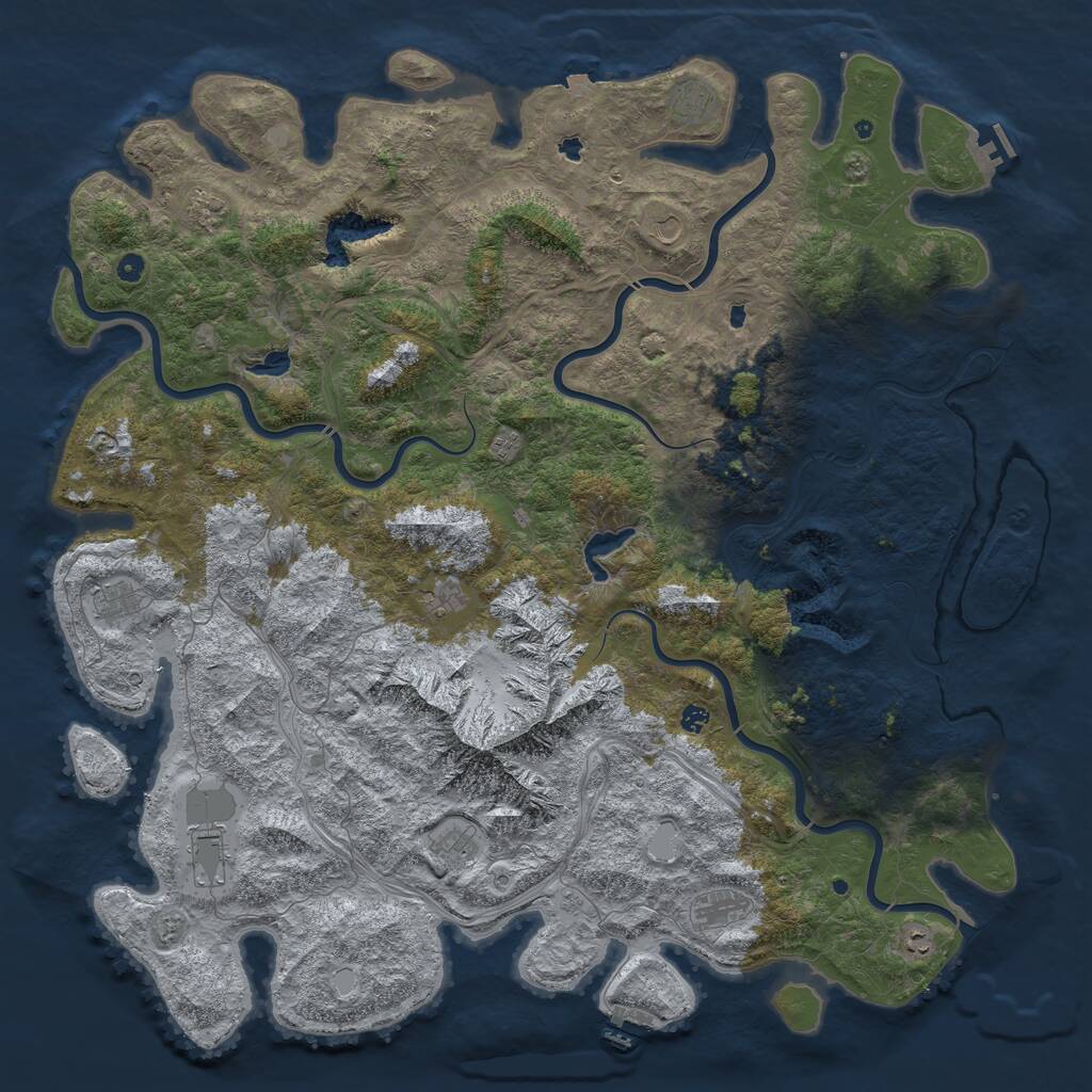 Rust Map: Procedural Map, Size: 5900, Seed: 6463003, 17 Monuments