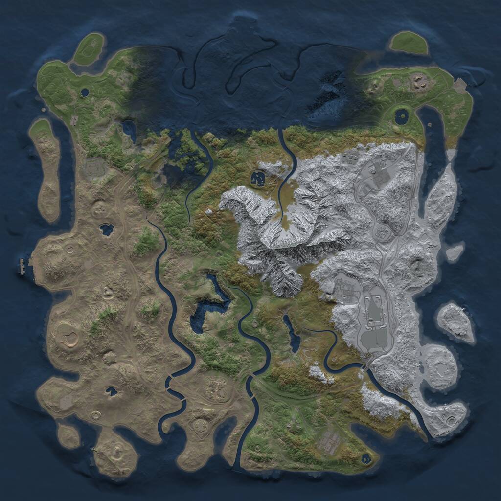 Rust Map: Procedural Map, Size: 5000, Seed: 19645, 17 Monuments