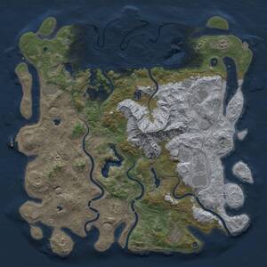 Thumbnail Rust Map: Procedural Map, Size: 5000, Seed: 19645, 17 Monuments
