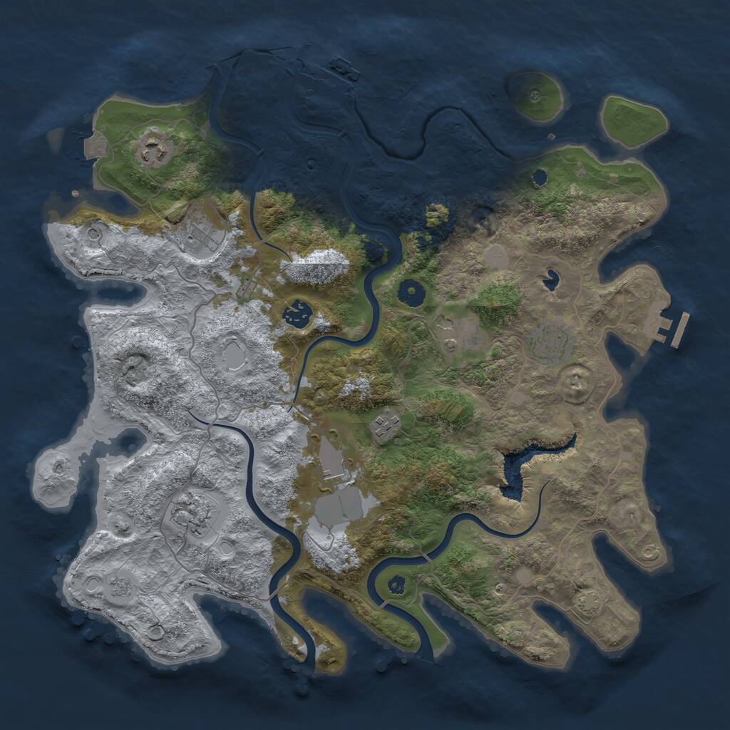 Rust Map: Procedural Map, Size: 4000, Seed: 2023061090, 14 Monuments