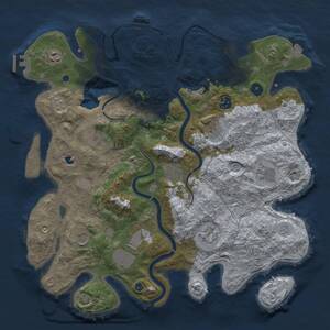 Thumbnail Rust Map: Procedural Map, Size: 4000, Seed: 185508131, 16 Monuments