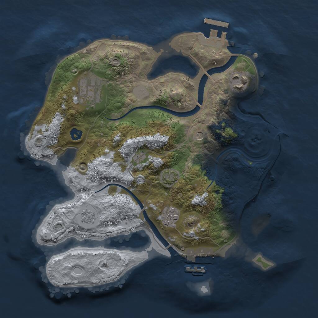 Rust Map: Procedural Map, Size: 2600, Seed: 183442461, 9 Monuments