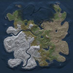 Thumbnail Rust Map: Procedural Map, Size: 4000, Seed: 7758, 17 Monuments