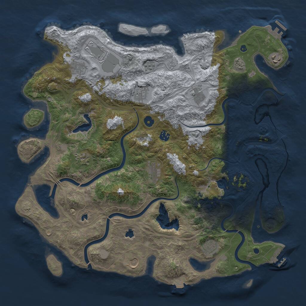 Rust Map: Procedural Map, Size: 4500, Seed: 1797611770, 17 Monuments