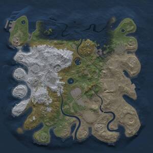 Thumbnail Rust Map: Procedural Map, Size: 3700, Seed: 626446703, 17 Monuments