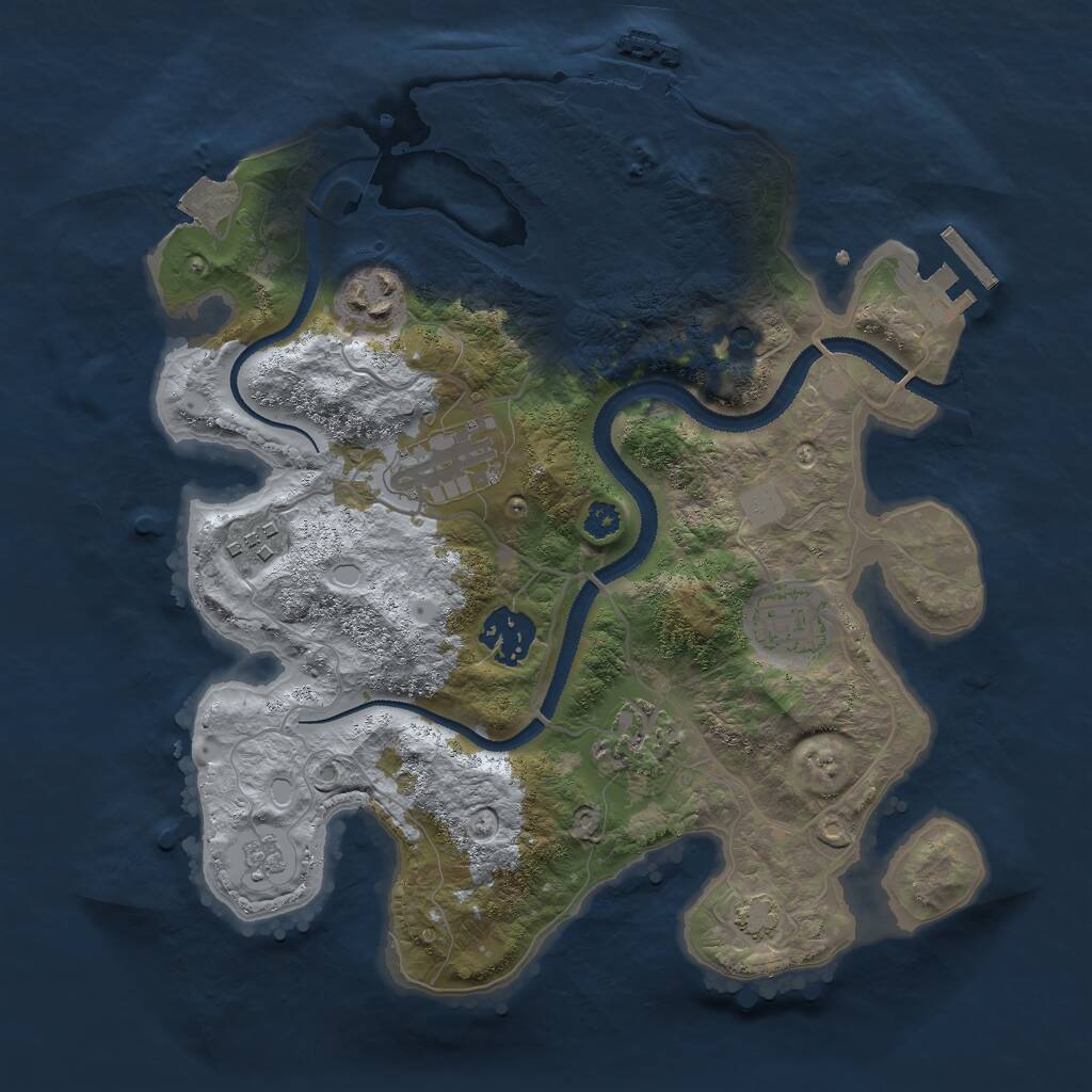 Rust Map: Procedural Map, Size: 3000, Seed: 45612, 12 Monuments