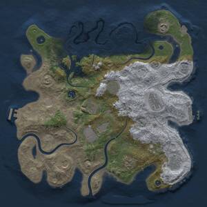 Thumbnail Rust Map: Procedural Map, Size: 3700, Seed: 533127565, 16 Monuments