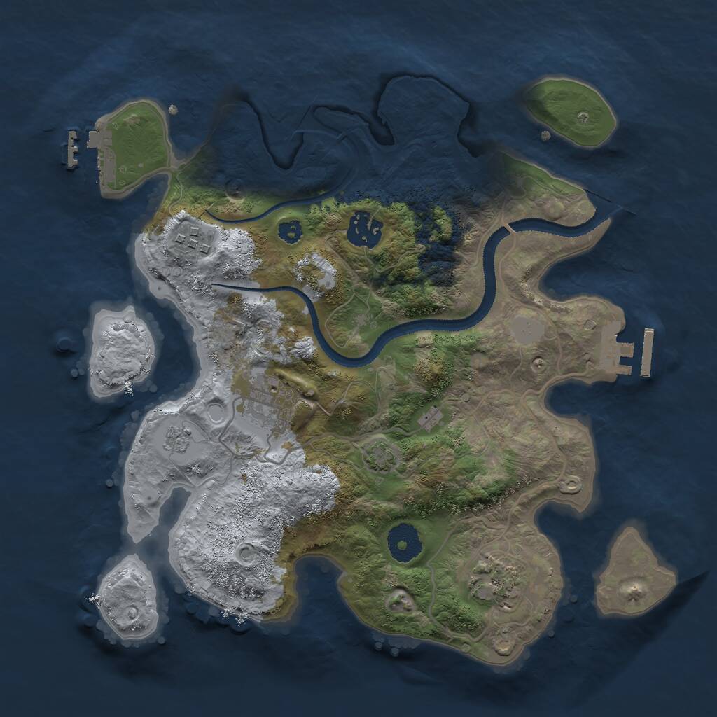 Rust Map: Procedural Map, Size: 3000, Seed: 6261, 9 Monuments