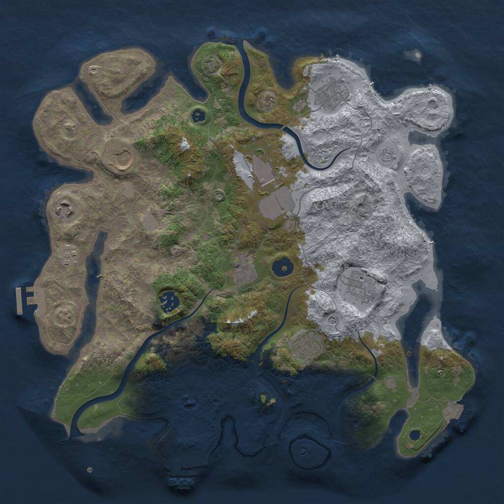 Rust Map: Procedural Map, Size: 3750, Seed: 1865460292, 15 Monuments