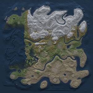 Thumbnail Rust Map: Procedural Map, Size: 4500, Seed: 49845731, 17 Monuments